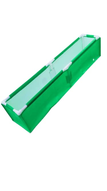 Vila Organics Terrace Gardening Plastic HDPE Rectangular Grow Bags for Vegetable and Plants 5 X 1 X 1 feet 350 GSM with PVC Pipes Green & White Fitting Box (Green)