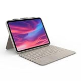 Logitech - Combo Touch Keyboard and Trackpad Case for Apple iPad - (10th Gen) with Detachable Backlit Keyboard - Sand (Renewed)