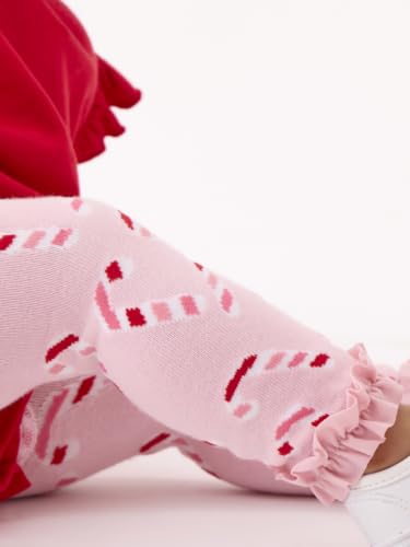 Image of RuffleButts Baby Girls Patterned Footless Ruffled Tights - Ruffle Tights