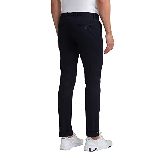 Image of Parx Men's Cotton Blend Plain+Dobby Pattern Low Rise Tapered Fit Flat Front Casual Trouser