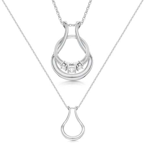 Emily C's Ring Holder Necklace - Stainless Steel Necklace with Silver Finish - Engagement Gift for Doctors & Nurses - Silver Jewelry for Mom or Grandmother - Drop