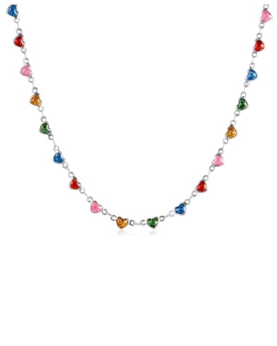 Small Heart Necklace for Women - 18K Gold/Silver/Colorful Plated Heart Choker Necklace - Cute Tiny Simple Minimalist Necklace Women's Dainty Layered Jewelry