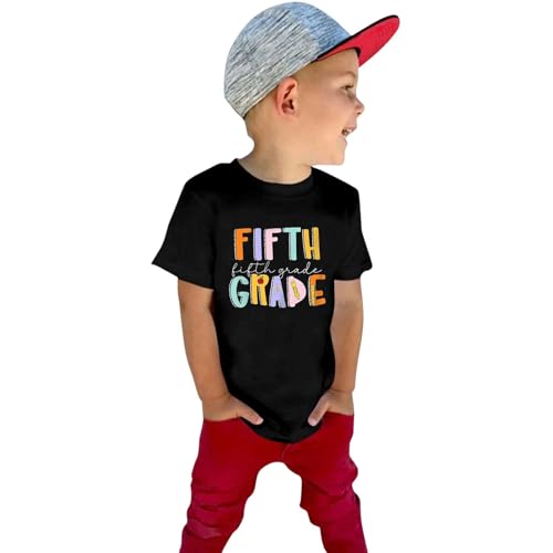 First Day of Fifth Grade Kids T-Shirt Girls Boys Back to School Short Sleeve Outfits for Kindergarten Preschool4