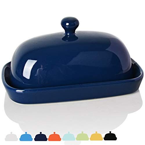SWEEJAR Ceramics Butter Dish with Lid,East/West Coast Butter,7 inches