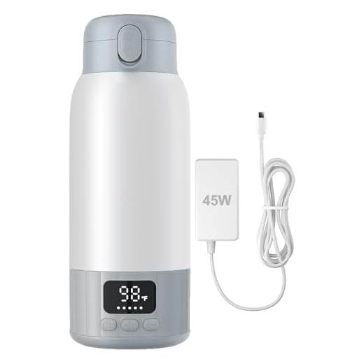 Portable Bottle Warmer for Travel, 45W Quick Charge, 100W Fast Heating Baby Bottle Warmer with 17oz Large Capacity Portable Milk Warmer, 10400mAh for On-The-Go Use with Formula, Breast Milk, Water