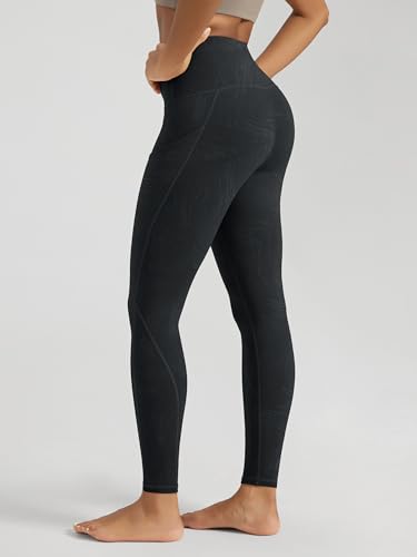 No Cellulite Leggings & Tights: The Complete Guide to Anti-Cellulite Options on Amazon for Women Over 50 9 ODODOS Women's High Waisted Full Length Yoga Leggings with Pockets, 28' Inseam Tummy Control Non See Through Workout Athletic Running Yoga Pants, Emboss Wave Black, Large