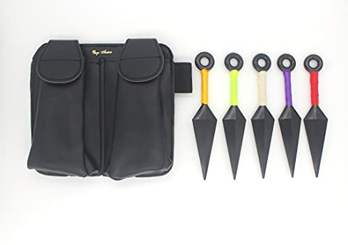 Ouye Anime Kunai Ninja Cosplay Ninja Shuriken LeafVillageLogo Ninja Props (Black) 6 Pieces