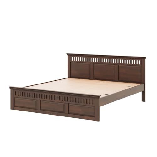 Image of Wakefit Bed | King (78x72) Solid Wood Bed Without Storage | 3 Year Warranty | Pegasi - Irish Walnut