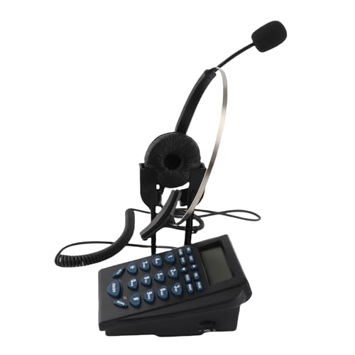 Teléfono de centro de llamadas con auriculares y cancelación de ruido para oficina