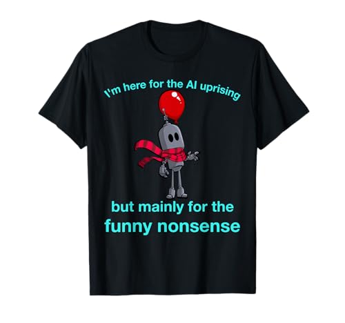 Funny AI robot with balloon costume for uprising lovers T-Shirt
