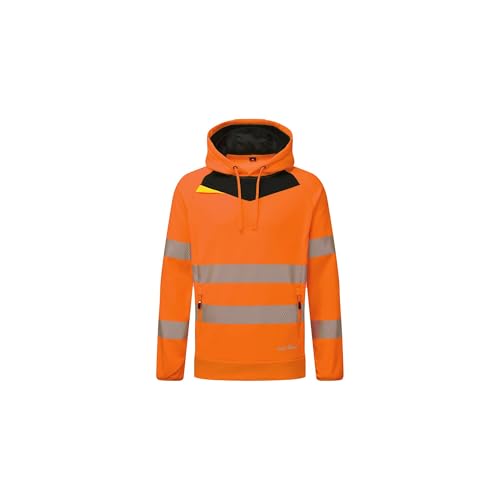 Sweat à capuche DX4 Hi-Vis pour chantiers extérieurs Orange Noir 2XL