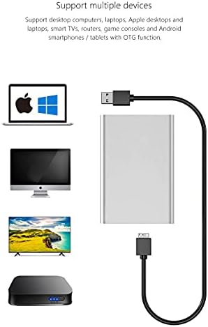 External SSD Protable Hard Drive2TB Ultra Slim Portable External Hard Drive HDD-USB 3.0 for PC, Mac, Laptop, PS4, Xbox one,Xbox 360-Super Fast Transmission-HD(2TB Silver-A)