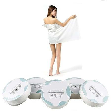 Cortina Cotton Towel Tablets | Magic Expand Large Compressed Towel 70 * 140 Cm Disposable Cotton Bath Towels Portable Light and Reusable Suitable for Hiking Camping Beach Swimming Traveling, Set of 2-image-19