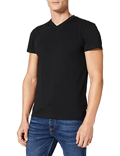 Lower East LE156 Camiseta para Hombre, Negro (Paquete de 5), 3XL