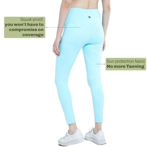 Image of High-Waist Workout Tights for Women - Breathable, Stretchable Activewear Leggings with UV Protection Stylish Sweat-Wicking Gymwear Perfect for Gym, Pilates, Yoga, and Fitness Enthusiasts