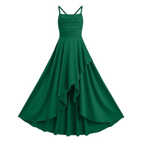 Vestido de fiesta para niñas con volantes verde vestido elegante comunión 2
