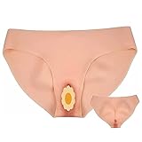 NaLsa Fake Vagina Underwear Silicone Pussy Triangle Briefs Sexy Hiding Gaff Thong for Transgender Shemale Drag Queen(Size:Upgrade,Color:Color 1)