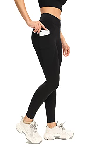Collants de Sports pour Femmes Pantalon de Sport Taille Haute pour Femme Legging Opaque avec Poche Legging de Sport pour Femme avec Poches latérales pour Les Loisirs et Le Sport Contrôle Abdominal Cover