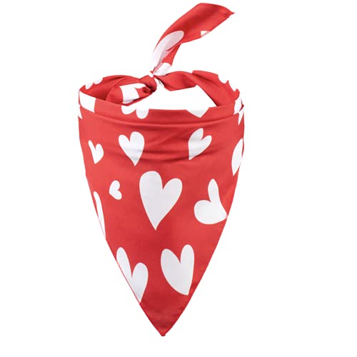 Native Pup Valentine's Day Dog Bandana | 3-Pack | Pink, Red Heart Handkerchief Bandanna (Valentine's Pack 1, Large) #TOP3