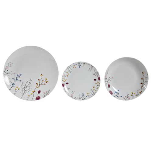 VAJILLA SET 18 PORCELANA 27X27X3 FLORES MULTICOLOR VAJILLA SET 18 PORCELANA 27X27X3 FLORES MULTICOLOR