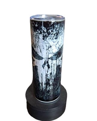 Miniatura 2 de Personalized Punisher Skeleton Themed Tumbler Cup 20 oz Stainless Steel Skinny Tumbler with Lid and Straw Insulated Mug