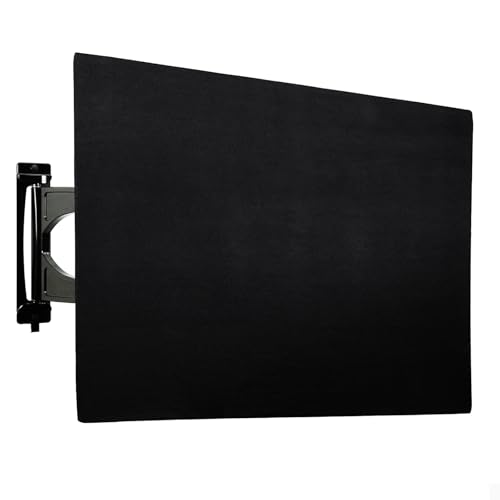 Indoor TV dust cover, elastic fabric with adjustable size, Suitable for most brands of 46-50 inch flat or curved TVs(Black, 46 - 50 inches)