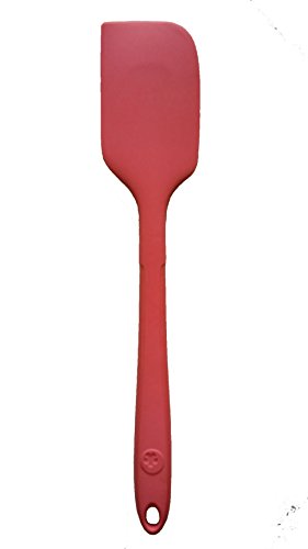 Kochblume Design Teigschaber L | Premium-Silikon & BPA frei| Hitzebeständig | Spülmaschinenfest | 30cm | Farbe: rot