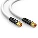 Produktbild Antennenkabel 5m HD TV Kabel TV Anschlusskabel 135dB Koaxial Stecker auf Buchse (Kupplung) HDTV Kabelfernsehen Koaxialkabel geschirmt DVB-T und DVB-T2 DVB-C Radio UKW DAB (5m, Weiß)
