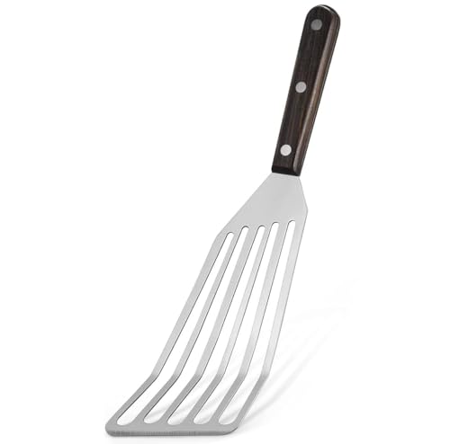 Image of Baskety Fish Spatula 1-Piece Stainless Steel Slotted Turner for Flipping, Turning, Frying & Grilling, Metal Slotted Spatulas Kitchen Cooking Turner D Big 32 cm