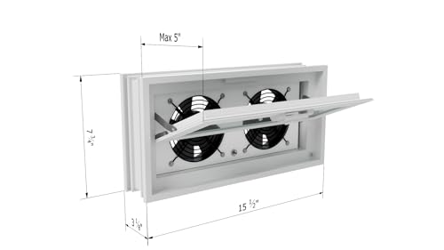 Ventilador extractor de ventanilla Hopper 1608 para ventanas de bloques de vidrio, sótanos, cobertizos, cabañas, casas pequeñas y garajes miniatura 3