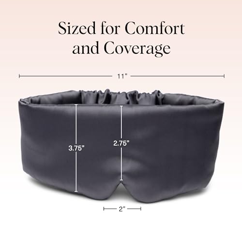 Kitsch Satin Sleep Mask - Eye Masks for Sleep, Softer Than Silk Satin Sleeping Mask Blindfold and Sleep Masks for Women and Men, Eye Care Travel Essentials - Charcoal Black - Image 5