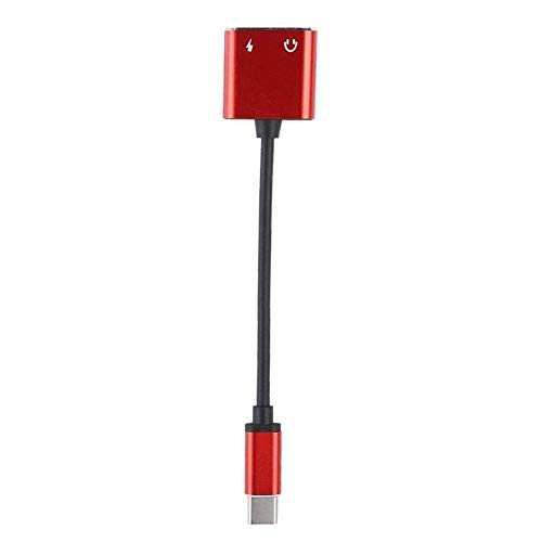 Usb Type-C Audio Adapter,2 In 1 3.5 Mm Type C Audio Converter,Multi-Function Headphone Splitter,Adapter Suitable For Samsung,Xiaomi,Huawei(Red) #TOP5