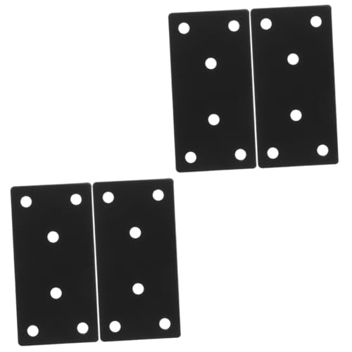 HOMSFOU 2 Sätze Möbel Flickplatte Ersatzteile Für Gartenmöbel Schrank Verbinder Spitze Deckgeländer Baluster Möbelstreben Flickplatten Für Holz Rostfreier Stahl Black 2 Stück * 2