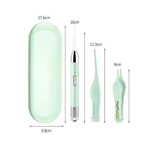 MAYCREATE® 3pcs Ear Cleaner Kit with LED Light for Baby Adult, Ear Wax Removal Tools with Earwax Spoon and Tweezers, Ear Caring Gift Set 360 Degree Clean with Storage Box (Battery Not Included)