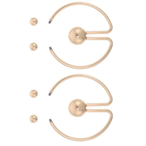 FOMIYES Hebillas Metálicas Redondas Desmontables para Sujetar Camisetas y Vestidos, Clip Antiexposición para Ropa de Mujer, Pinzas Doradas 2 Unidades, Accesorio Versátil para Cuello