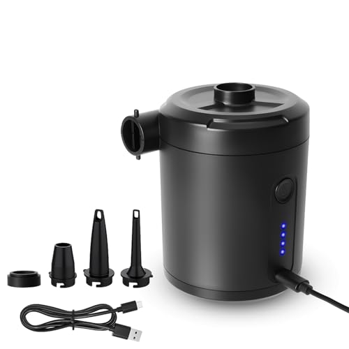 Pompa Elettrica, Pompa ad Aria Elettrica, Pompa Sottovuoto con 4 Ugelli d'aria Pompe Elettriche Adatto per il Campeggio, Materassi ad Aria, Salvagenti, Piscine Gonfiabili