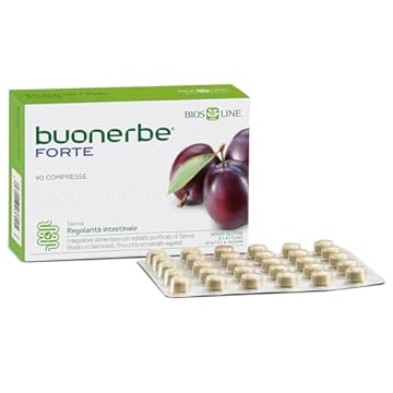 BIOS LINE Buonerbe Forte Compresse, Integratore Alimentare, Favorisce la Regolarità Intestinale e Risveglia Intestino Pigro, Senza Glutine e Adatto a Vegani (90 unità (Confezione da 1))