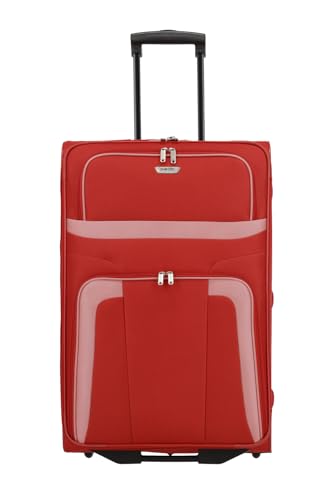 VOLUME DI CONSEGNA: 1 x valigia da viaggio con ruote taglia L con chiusura a chiave; dimensioni: 73 x 47 x 26 cm; volume 80 litri - bagaglio per circa 2 settimane; peso 4,1 kg; colore rosso
