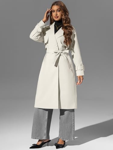 Bellivera Women's Trench Coat Long Loose Jacket Spring Fall Overcoat with Belt3