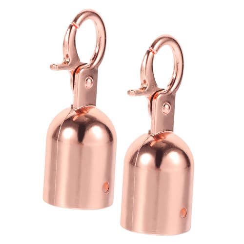 Veemoon 2pcs Guardrail Hook Hooks Lanyard Cord Locks Guardrail Cord End Cap Rope End Cap with Hook Barrier Rope Hook Rope End Stopper Cord End Caps Stanchion Hook Golden Stainless Steel
