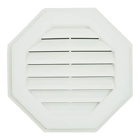 Suntown 22" Octagon Functional Gable Vent with Screen - 2 Piece Construction - White Cover