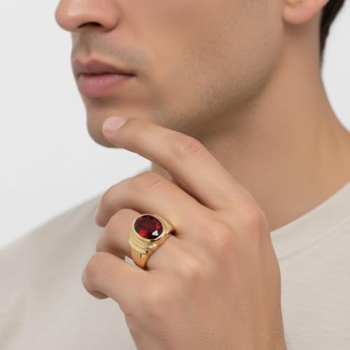 Image of 55Carat Choose Your Color Natural Birthstones 18 K Gold Plated Ring Bold Statement Jewellery Sizes 4-13