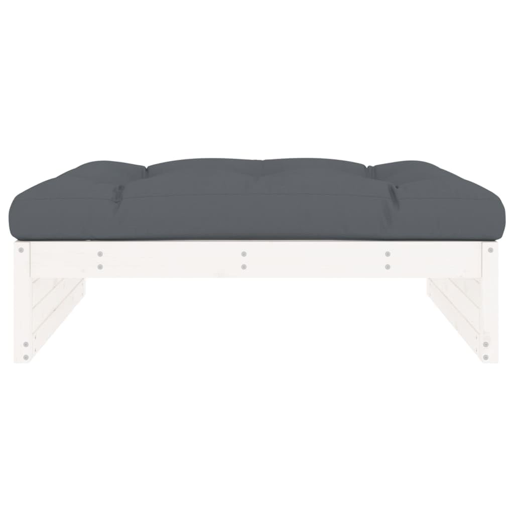 ShGaxin Taboret ogrodowy z litego drewna sosnowego białego 120x80 cm, meble ogrodowe, taras, stołek zewnętrzny, stołek wysoki, meble barowe 825766