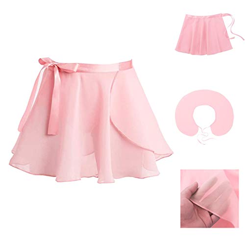 Ballet Leotard for Toddler Girls Gymnastics Dancewear Clothes Set with Skirts Tights Briefs 2-9T (Warm Pink(Short Sleeves), 2-3T) - Thumbnail 4