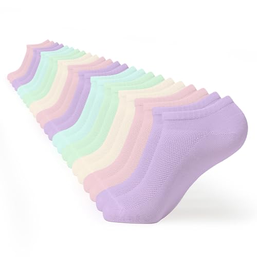 YOUNGTIME Women Ankle Socks,Cute No Show Crew Sock,Mini Compression Socks for Travel,6/9/12 Pairs