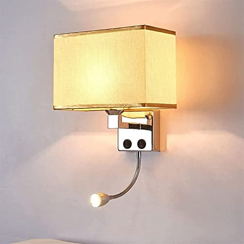 Lámpara LED elegante para dormitorio WQHPLMD con puerto de carga USB integrado