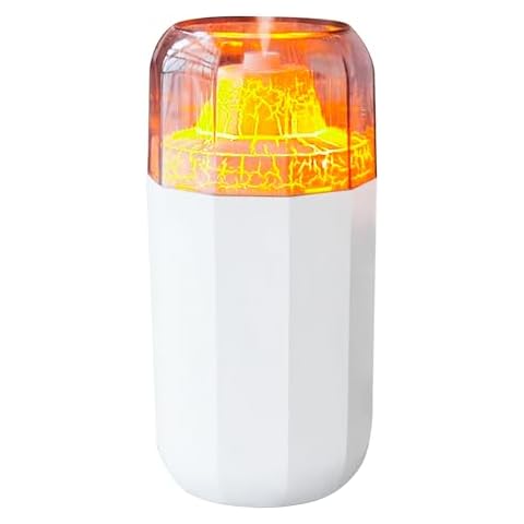 KISSWILL Mini Humidifier, Volcano USB Personal Desktop Humidifier for RV, Office, Bedroom etc. Auto Shut-Off, 2 Mist Modes, 350ml & Super Quiet - White Cover