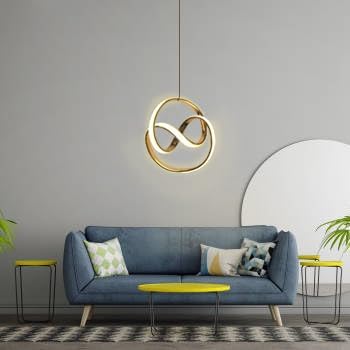 Image of American Spiral Style LED Pendant Lamp for Dining Table, Bedroom & Living Room Hanging Ceiling Light for Home, Office, Restaurant & Bar (Ring Spiral Hanging)