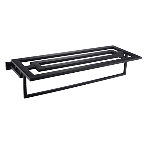 Porte-serviettes de salle de bain étagère double inox mat anti-rouille