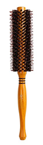 meta-c Natural redonda  Cepillo de pelo de cerdas de jabalí Rolling cepillo con mango de madera natural para secar el cabello peinado rizado